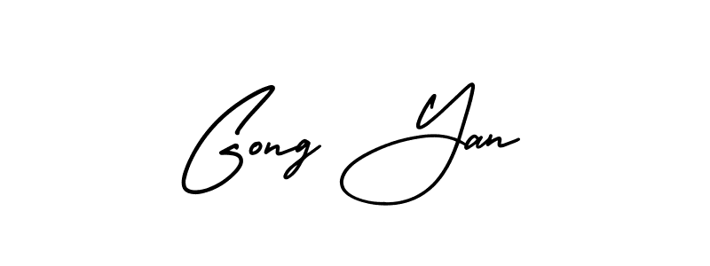 Make a beautiful signature design for name Gong Yan. With this signature (AmerikaSignatureDemo-Regular) style, you can create a handwritten signature for free. Gong Yan signature style 3 images and pictures png