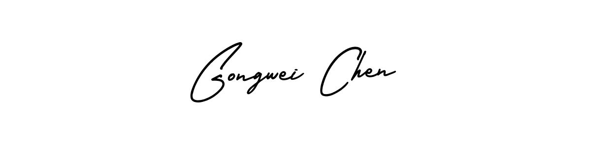 Create a beautiful signature design for name Gongwei Chen. With this signature (AmerikaSignatureDemo-Regular) fonts, you can make a handwritten signature for free. Gongwei Chen signature style 3 images and pictures png