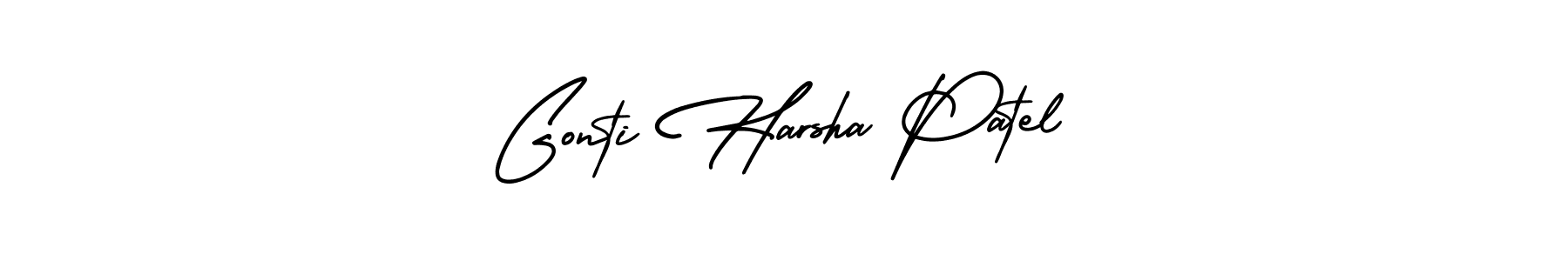 How to make Gonti Harsha Patel name signature. Use AmerikaSignatureDemo-Regular style for creating short signs online. This is the latest handwritten sign. Gonti Harsha Patel signature style 3 images and pictures png