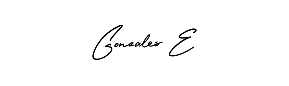 Gonzales E stylish signature style. Best Handwritten Sign (AmerikaSignatureDemo-Regular) for my name. Handwritten Signature Collection Ideas for my name Gonzales E. Gonzales E signature style 3 images and pictures png