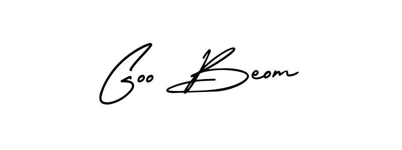 Goo Beom stylish signature style. Best Handwritten Sign (AmerikaSignatureDemo-Regular) for my name. Handwritten Signature Collection Ideas for my name Goo Beom. Goo Beom signature style 3 images and pictures png
