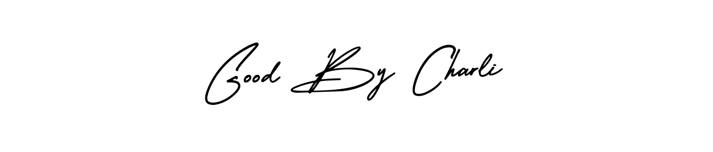 You should practise on your own different ways (AmerikaSignatureDemo-Regular) to write your name (Good By Charli) in signature. don't let someone else do it for you. Good By Charli signature style 3 images and pictures png
