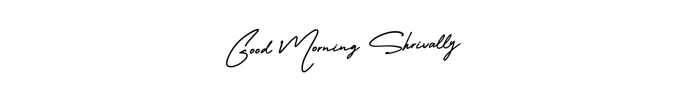 How to make Good Morning Shrivally name signature. Use AmerikaSignatureDemo-Regular style for creating short signs online. This is the latest handwritten sign. Good Morning Shrivally signature style 3 images and pictures png