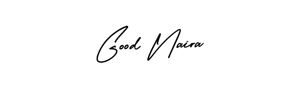 Design your own signature with our free online signature maker. With this signature software, you can create a handwritten (AmerikaSignatureDemo-Regular) signature for name Good Naira. Good Naira signature style 3 images and pictures png