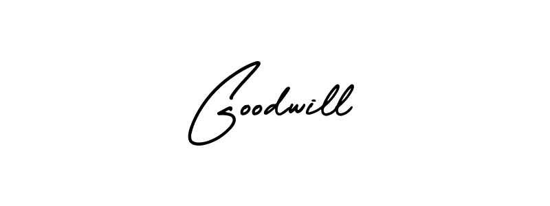 Goodwill stylish signature style. Best Handwritten Sign (AmerikaSignatureDemo-Regular) for my name. Handwritten Signature Collection Ideas for my name Goodwill. Goodwill signature style 3 images and pictures png