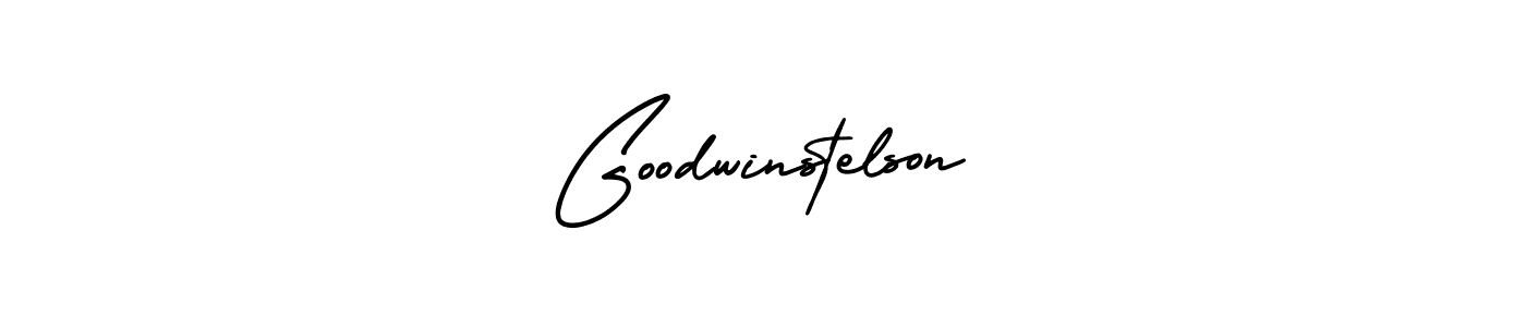 You should practise on your own different ways (AmerikaSignatureDemo-Regular) to write your name (Goodwinstelson) in signature. don't let someone else do it for you. Goodwinstelson signature style 3 images and pictures png