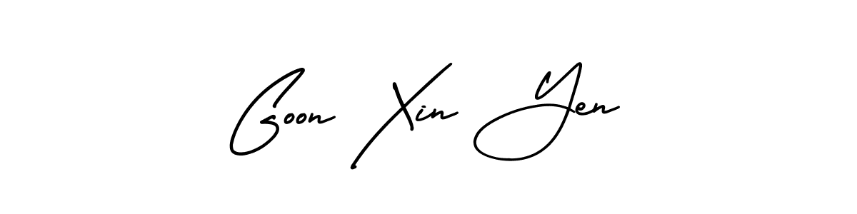 This is the best signature style for the Goon Xin Yen name. Also you like these signature font (AmerikaSignatureDemo-Regular). Mix name signature. Goon Xin Yen signature style 3 images and pictures png