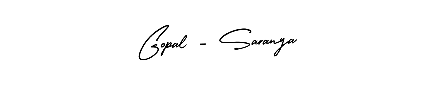 Use a signature maker to create a handwritten signature online. With this signature software, you can design (AmerikaSignatureDemo-Regular) your own signature for name Gopal - Saranya. Gopal - Saranya signature style 3 images and pictures png
