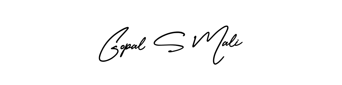 The best way (AmerikaSignatureDemo-Regular) to make a short signature is to pick only two or three words in your name. The name Gopal S Mali include a total of six letters. For converting this name. Gopal S Mali signature style 3 images and pictures png