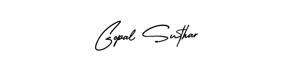 Design your own signature with our free online signature maker. With this signature software, you can create a handwritten (AmerikaSignatureDemo-Regular) signature for name Gopal Suthar. Gopal Suthar signature style 3 images and pictures png