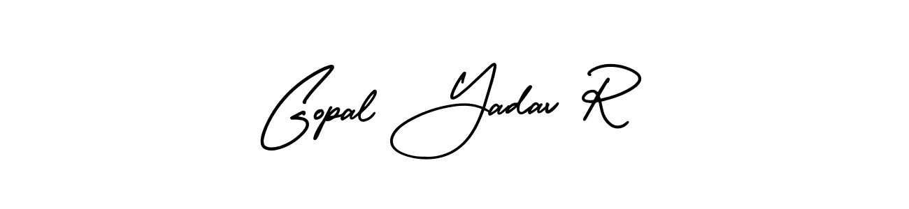 How to make Gopal Yadav R name signature. Use AmerikaSignatureDemo-Regular style for creating short signs online. This is the latest handwritten sign. Gopal Yadav R signature style 3 images and pictures png