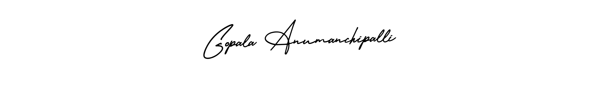 You should practise on your own different ways (AmerikaSignatureDemo-Regular) to write your name (Gopala Anumanchipalli) in signature. don't let someone else do it for you. Gopala Anumanchipalli signature style 3 images and pictures png