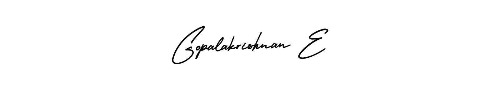 AmerikaSignatureDemo-Regular is a professional signature style that is perfect for those who want to add a touch of class to their signature. It is also a great choice for those who want to make their signature more unique. Get Gopalakrishnan E name to fancy signature for free. Gopalakrishnan E signature style 3 images and pictures png