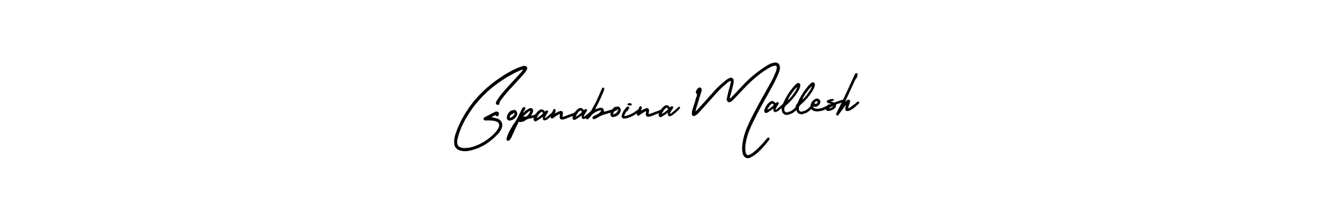 Make a beautiful signature design for name Gopanaboina Mallesh. With this signature (AmerikaSignatureDemo-Regular) style, you can create a handwritten signature for free. Gopanaboina Mallesh signature style 3 images and pictures png