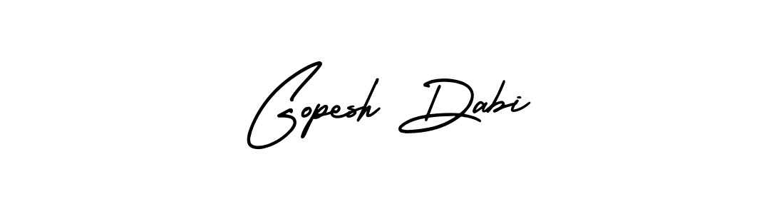 How to make Gopesh Dabi signature? AmerikaSignatureDemo-Regular is a professional autograph style. Create handwritten signature for Gopesh Dabi name. Gopesh Dabi signature style 3 images and pictures png