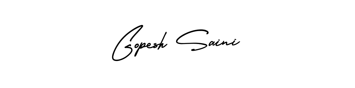 Make a short Gopesh Saini signature style. Manage your documents anywhere anytime using AmerikaSignatureDemo-Regular. Create and add eSignatures, submit forms, share and send files easily. Gopesh Saini signature style 3 images and pictures png