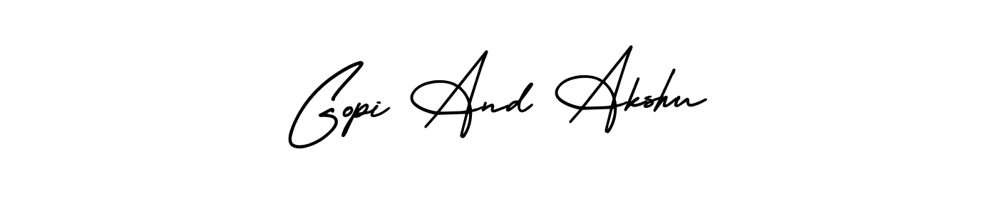 Also we have Gopi And Akshu name is the best signature style. Create professional handwritten signature collection using AmerikaSignatureDemo-Regular autograph style. Gopi And Akshu signature style 3 images and pictures png