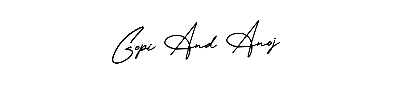 How to make Gopi And Anoj signature? AmerikaSignatureDemo-Regular is a professional autograph style. Create handwritten signature for Gopi And Anoj name. Gopi And Anoj signature style 3 images and pictures png