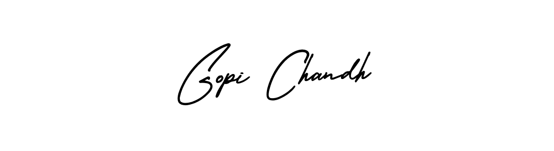 The best way (AmerikaSignatureDemo-Regular) to make a short signature is to pick only two or three words in your name. The name Gopi Chandh include a total of six letters. For converting this name. Gopi Chandh signature style 3 images and pictures png