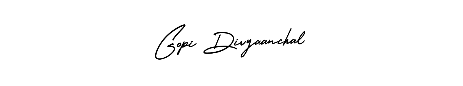 You should practise on your own different ways (AmerikaSignatureDemo-Regular) to write your name (Gopi Divyaanchal) in signature. don't let someone else do it for you. Gopi Divyaanchal signature style 3 images and pictures png