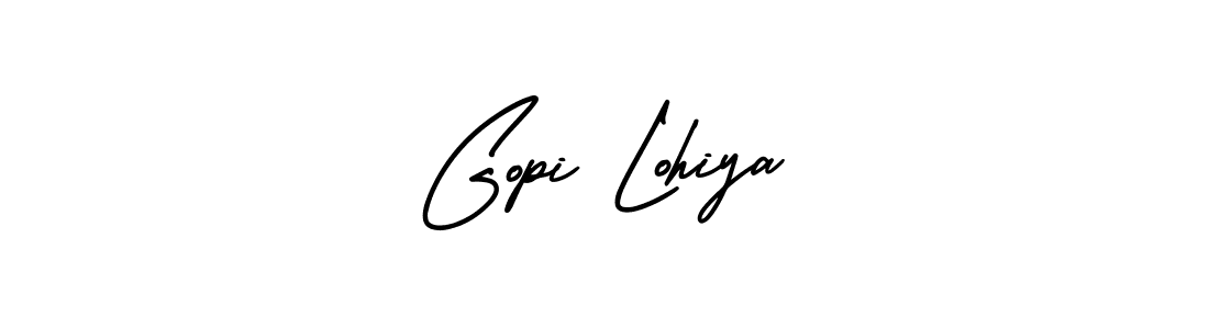 The best way (AmerikaSignatureDemo-Regular) to make a short signature is to pick only two or three words in your name. The name Gopi Lohiya include a total of six letters. For converting this name. Gopi Lohiya signature style 3 images and pictures png