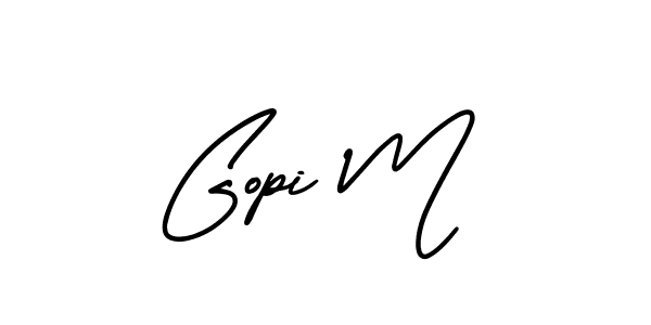 Use a signature maker to create a handwritten signature online. With this signature software, you can design (AmerikaSignatureDemo-Regular) your own signature for name Gopi M. Gopi M signature style 3 images and pictures png