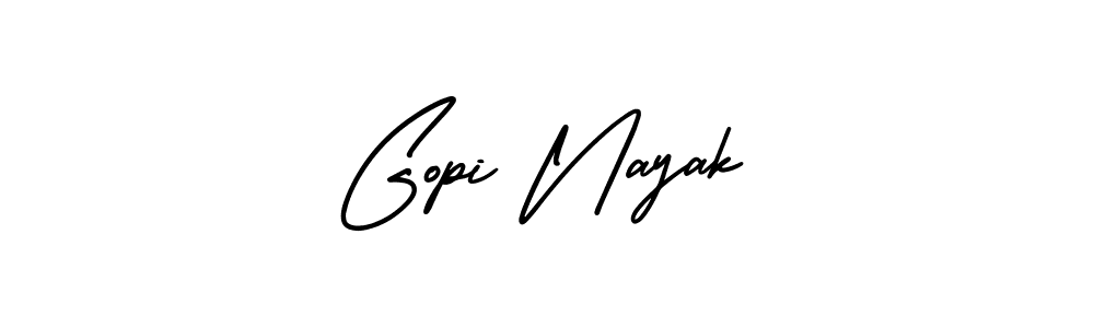 Make a beautiful signature design for name Gopi Nayak. With this signature (AmerikaSignatureDemo-Regular) style, you can create a handwritten signature for free. Gopi Nayak signature style 3 images and pictures png