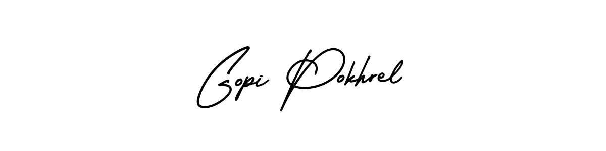 AmerikaSignatureDemo-Regular is a professional signature style that is perfect for those who want to add a touch of class to their signature. It is also a great choice for those who want to make their signature more unique. Get Gopi Pokhrel name to fancy signature for free. Gopi Pokhrel signature style 3 images and pictures png