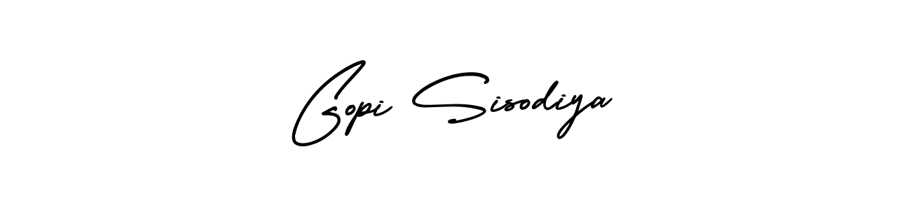 It looks lik you need a new signature style for name Gopi Sisodiya. Design unique handwritten (AmerikaSignatureDemo-Regular) signature with our free signature maker in just a few clicks. Gopi Sisodiya signature style 3 images and pictures png