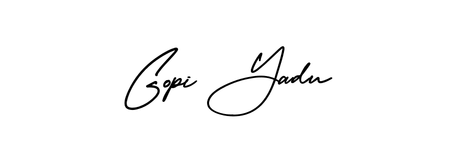 Make a beautiful signature design for name Gopi Yadu. With this signature (AmerikaSignatureDemo-Regular) style, you can create a handwritten signature for free. Gopi Yadu signature style 3 images and pictures png