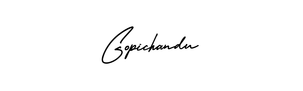 You should practise on your own different ways (AmerikaSignatureDemo-Regular) to write your name (Gopichandu) in signature. don't let someone else do it for you. Gopichandu signature style 3 images and pictures png