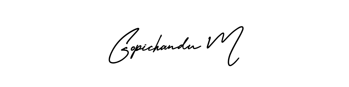 How to Draw Gopichandu M signature style? AmerikaSignatureDemo-Regular is a latest design signature styles for name Gopichandu M. Gopichandu M signature style 3 images and pictures png