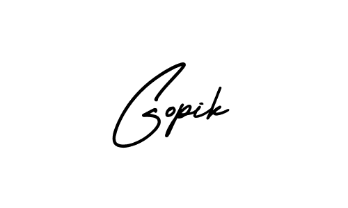Design your own signature with our free online signature maker. With this signature software, you can create a handwritten (AmerikaSignatureDemo-Regular) signature for name Gopik. Gopik signature style 3 images and pictures png