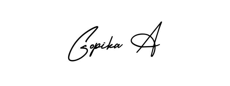 Use a signature maker to create a handwritten signature online. With this signature software, you can design (AmerikaSignatureDemo-Regular) your own signature for name Gopika A. Gopika A signature style 3 images and pictures png