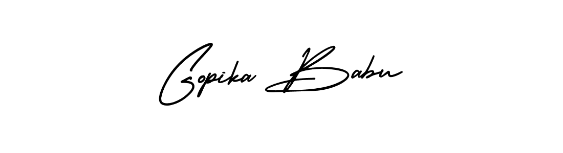 How to make Gopika Babu name signature. Use AmerikaSignatureDemo-Regular style for creating short signs online. This is the latest handwritten sign. Gopika Babu signature style 3 images and pictures png
