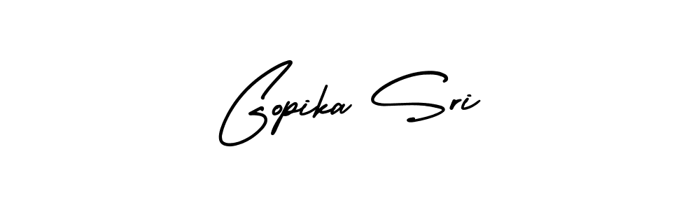 How to make Gopika Sri name signature. Use AmerikaSignatureDemo-Regular style for creating short signs online. This is the latest handwritten sign. Gopika Sri signature style 3 images and pictures png