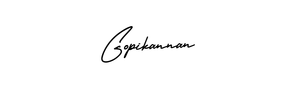 You should practise on your own different ways (AmerikaSignatureDemo-Regular) to write your name (Gopikannan) in signature. don't let someone else do it for you. Gopikannan signature style 3 images and pictures png