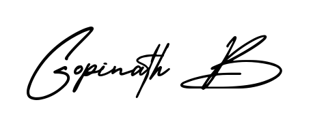 Stand out with a creative autograph for Gopinath B. The AmerikaSignatureDemo-Regular styling blends modern aesthetics with classic signature flourishes. Gopinath B signature style 3 images and pictures png