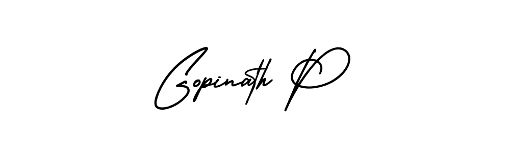 The best way (AmerikaSignatureDemo-Regular) to make a short signature is to pick only two or three words in your name. The name Gopinath P include a total of six letters. For converting this name. Gopinath P signature style 3 images and pictures png