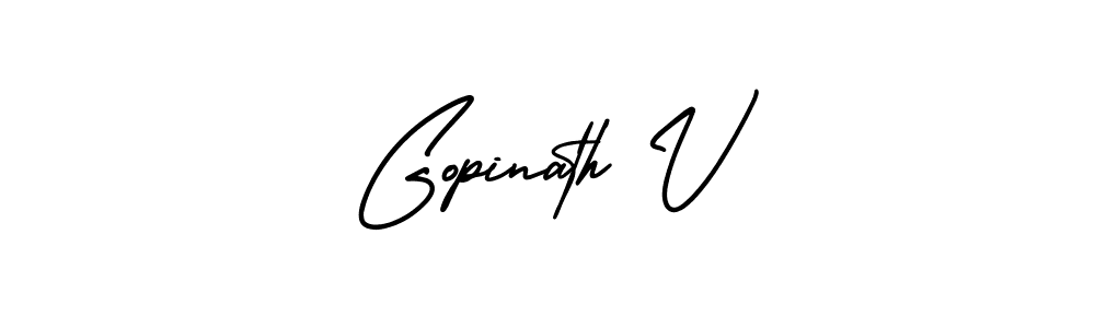 How to make Gopinath V name signature. Use AmerikaSignatureDemo-Regular style for creating short signs online. This is the latest handwritten sign. Gopinath V signature style 3 images and pictures png