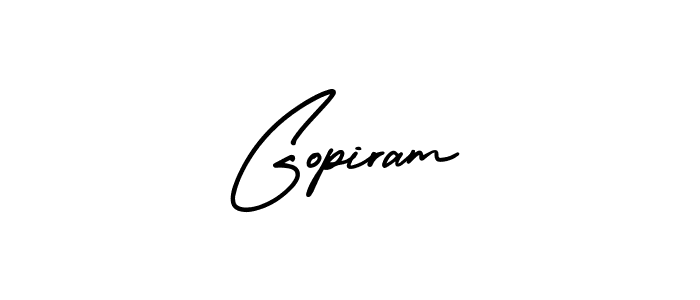 The best way (AmerikaSignatureDemo-Regular) to make a short signature is to pick only two or three words in your name. The name Gopiram include a total of six letters. For converting this name. Gopiram signature style 3 images and pictures png