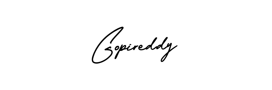 It looks lik you need a new signature style for name Gopireddy. Design unique handwritten (AmerikaSignatureDemo-Regular) signature with our free signature maker in just a few clicks. Gopireddy signature style 3 images and pictures png
