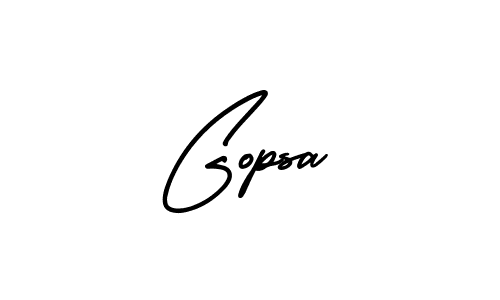 Use a signature maker to create a handwritten signature online. With this signature software, you can design (AmerikaSignatureDemo-Regular) your own signature for name Gopsa. Gopsa signature style 3 images and pictures png