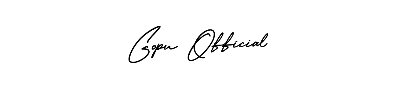 Use a signature maker to create a handwritten signature online. With this signature software, you can design (AmerikaSignatureDemo-Regular) your own signature for name Gopu Official. Gopu Official signature style 3 images and pictures png