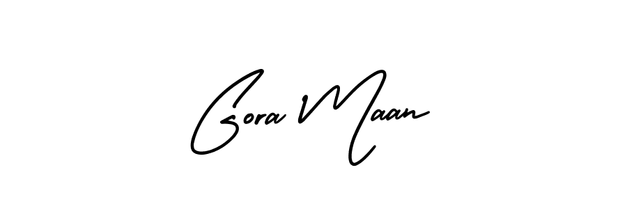 How to make Gora Maan name signature. Use AmerikaSignatureDemo-Regular style for creating short signs online. This is the latest handwritten sign. Gora Maan signature style 3 images and pictures png