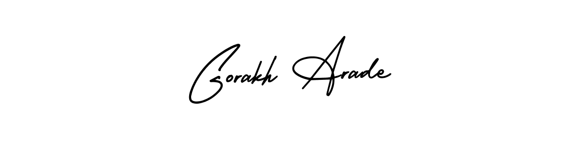 Similarly AmerikaSignatureDemo-Regular is the best handwritten signature design. Signature creator online .You can use it as an online autograph creator for name Gorakh Arade. Gorakh Arade signature style 3 images and pictures png