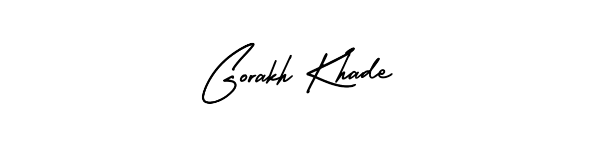 This is the best signature style for the Gorakh Khade name. Also you like these signature font (AmerikaSignatureDemo-Regular). Mix name signature. Gorakh Khade signature style 3 images and pictures png
