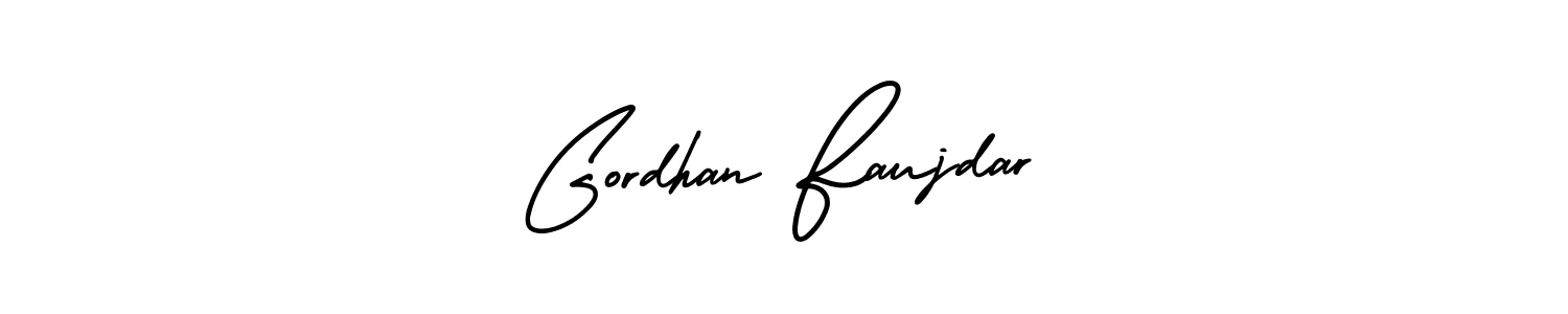 Make a beautiful signature design for name Gordhan Faujdar. With this signature (AmerikaSignatureDemo-Regular) style, you can create a handwritten signature for free. Gordhan Faujdar signature style 3 images and pictures png