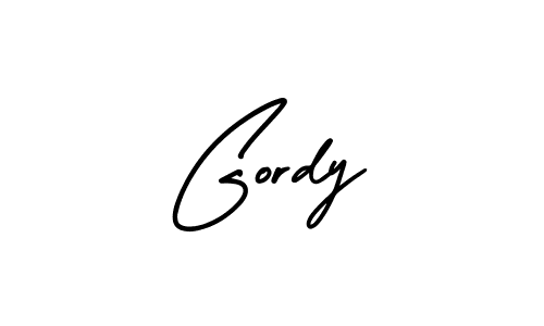 How to make Gordy name signature. Use AmerikaSignatureDemo-Regular style for creating short signs online. This is the latest handwritten sign. Gordy signature style 3 images and pictures png