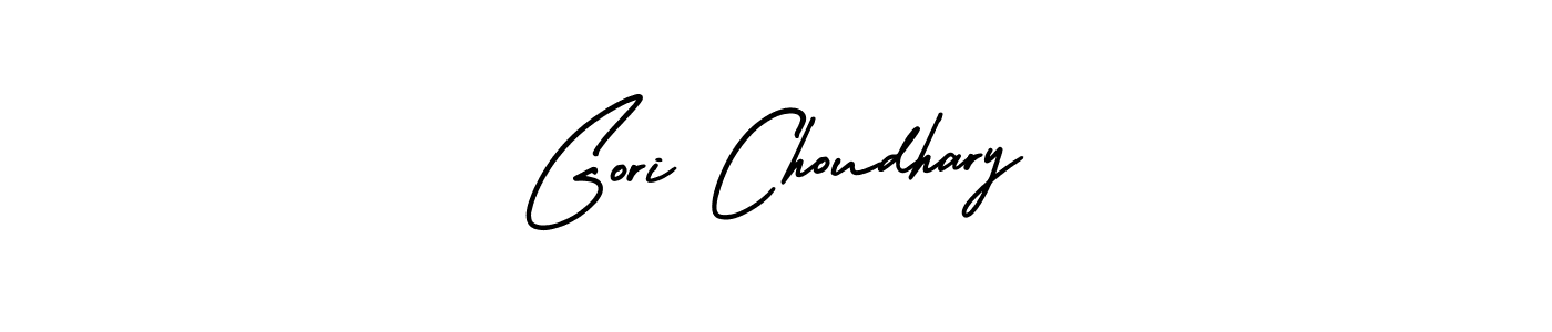 The best way (AmerikaSignatureDemo-Regular) to make a short signature is to pick only two or three words in your name. The name Gori Choudhary include a total of six letters. For converting this name. Gori Choudhary signature style 3 images and pictures png